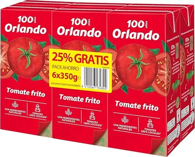 Orlando Tomate Frito Pack 6 Briks x 350g