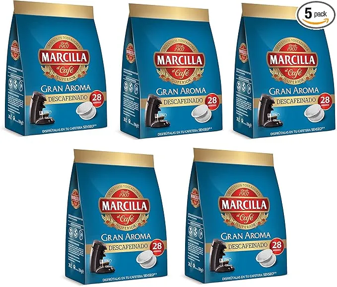 Marcilla Monodosis Gran Aroma Descafeinado - Pack de 5