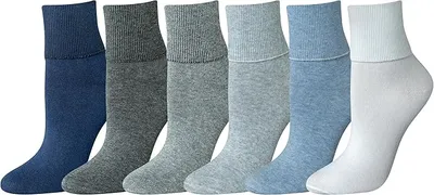 Amazon Essentials Calcetines Ligeros con Puño Doblado Mujer, 6 Pares