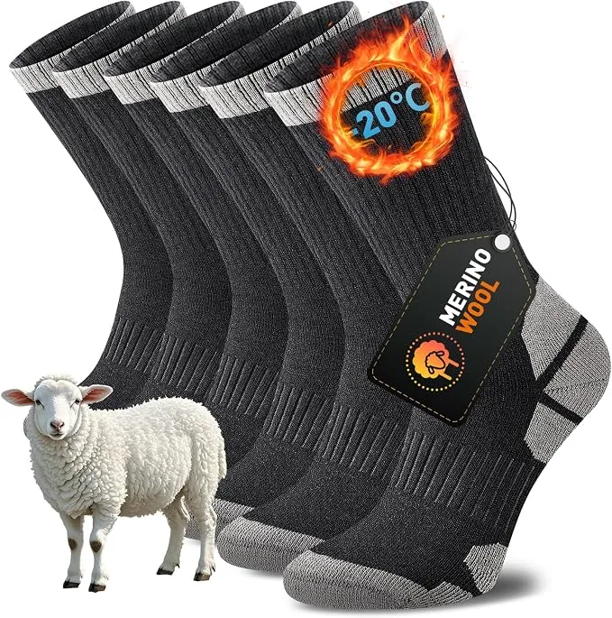 Niorasen Calcetines de Lana Merino Termicos (3 Pares)