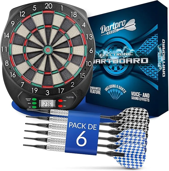 Juego de Dardos Electrónico DartPro Diana con 65 Modos y Pantalla LCD