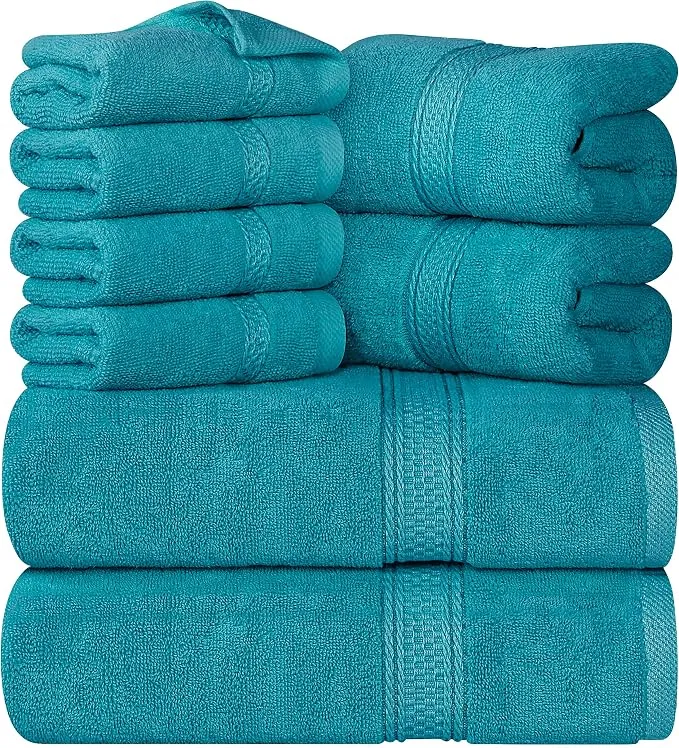 Juego de 8 Toallas de Baño Utopia Towels - Suaves y Absorbentes