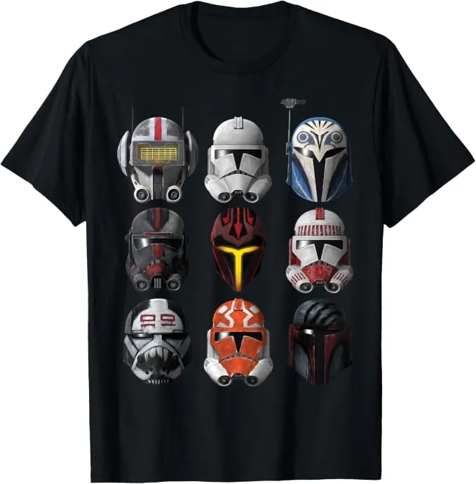 Camiseta Star Wars The Clone Wars con Cascos de Clones