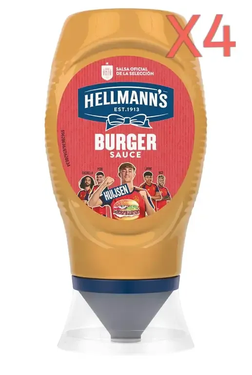 Lote de 4 Salsas Burger Hellmann's 250ml cada una