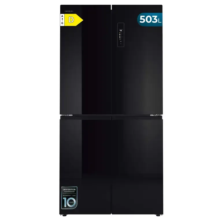 Frigorífico Americano Cecotec Bolero CoolMarket 4D 503 Black Glass 503L