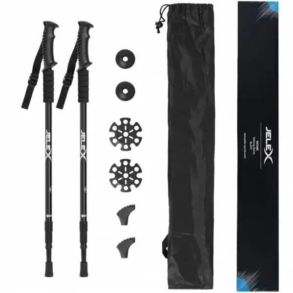 Pack 2 Bastones de Senderismo Jelex Telescópicos con Antichoque