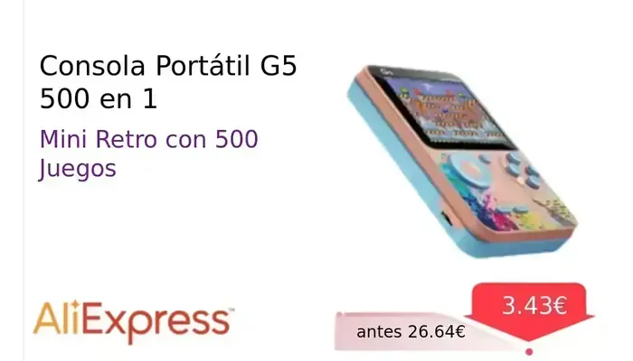 Consola Portátil G5 500 en 1