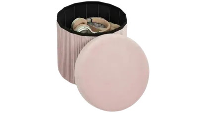 Baúl Puff Homcom 35L Rosa