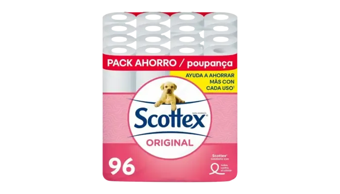 Scottex Papel Higiénico Original Pack Familiar 96 Rollos
