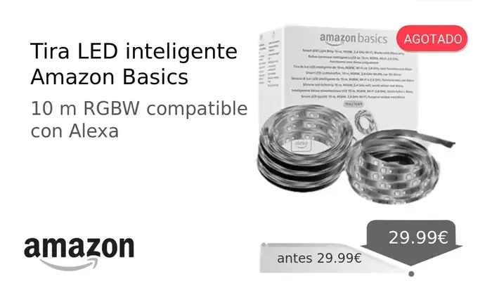 Tira LED Inteligente Amazon Basics 10 Metros