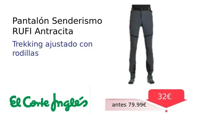 Pantalón de Senderismo RUFI Antracita El Corte Inglés