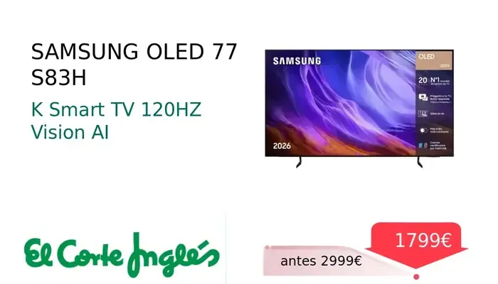 Samsung TV OLED 77" TQ77S83H 4K Smart TV con Vision AI