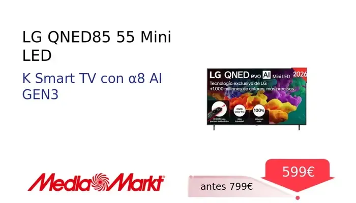 Televisor LG QNED85 55" Mini LED 4K Smart TV