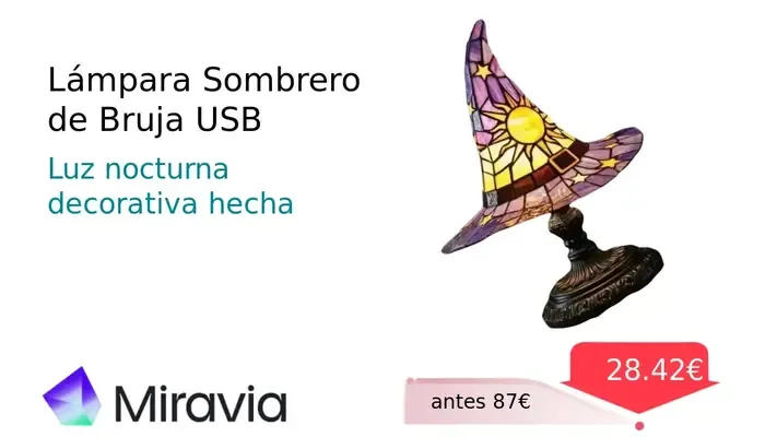 Lámpara Sombrero de Bruja USB con Iluminación Ambiental