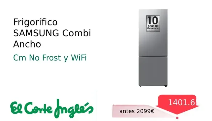 Frigorífico Samsung Combi Ancho 75cm No Frost