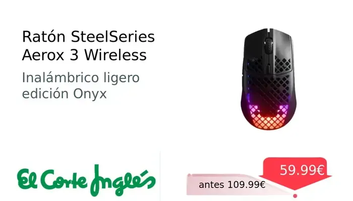 Ratón Gaming SteelSeries Aerox 3 Wireless Onyx