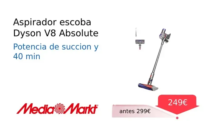 Aspirador Escoba Dyson V8 Absolute Potente y Versátil