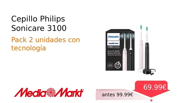 Cepillo Eléctrico Philips Sonicare 3100 con Tecnología Sónica