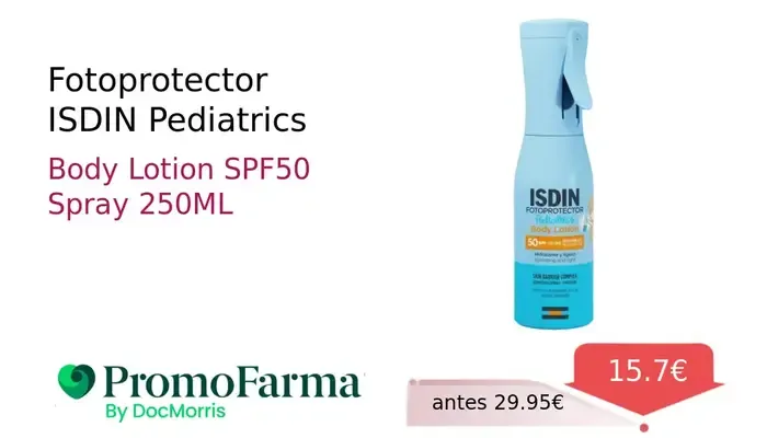 Fotoprotector ISDIN Pediatrics Spray Corporal SPF50 para Piel Sensible