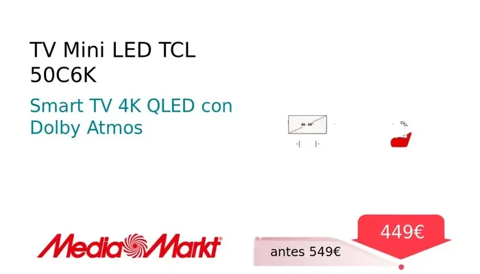 TV Mini LED TCL 50C6K 50" UHD 4K QLED
