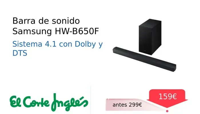 Barra de Sonido Samsung HW-B650F con Sonido Envolvente