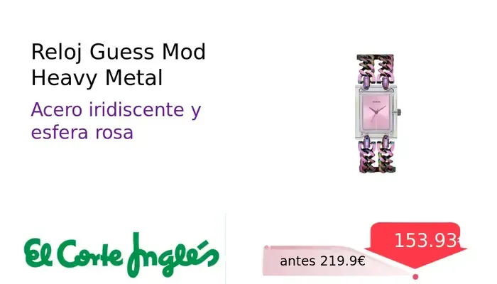 Reloj Guess Mod Heavy Metal de Acero Inoxidable