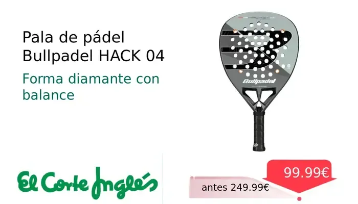 Pala de Pádel Bullpadel HACK 04 - Estabilidad y Rendimiento Profesional