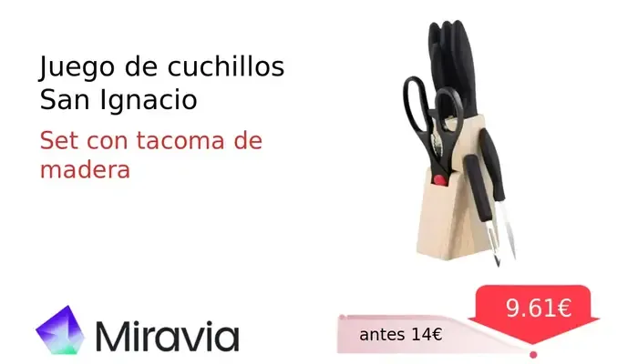 Juego de Cuchillos San Ignacio con Tacoma de Madera
