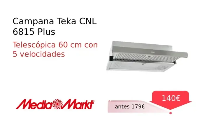 Campana Teka CNL 6815 Plus Telescópica Extraíble