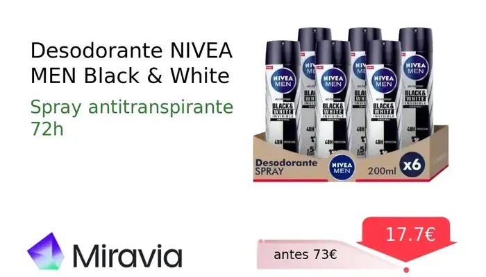 Desodorante NIVEA MEN Black & White Spray 200 ml