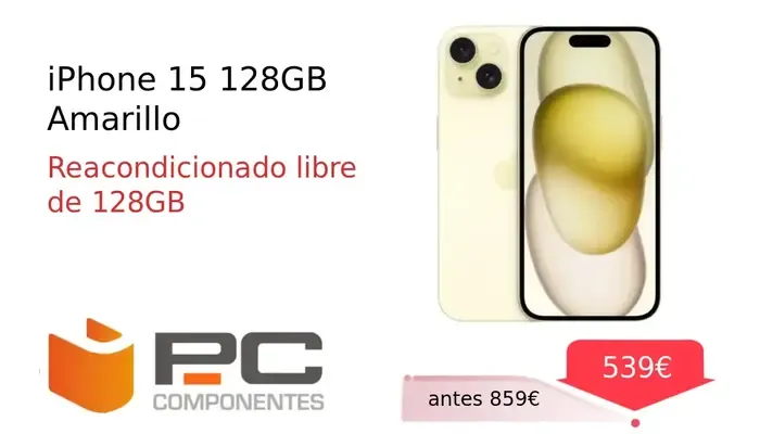 iPhone 15 128GB Amarillo con Conectividad Avanzada