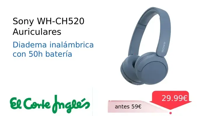 Sony WH-CH520 Auriculares Inalámbricos Bluetooth - Azul