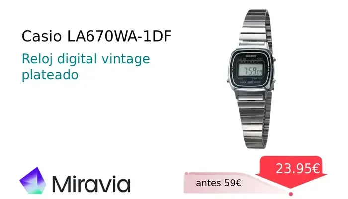 Reloj Casio LA670WA-1DF Vintage Digital de Cuarzo