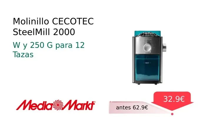 Molinillo CECOTEC SteelMill 2000 - Potencia y Capacidad para tu Cocina