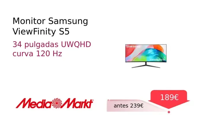 Monitor Curvo Samsung ViewFinity S5