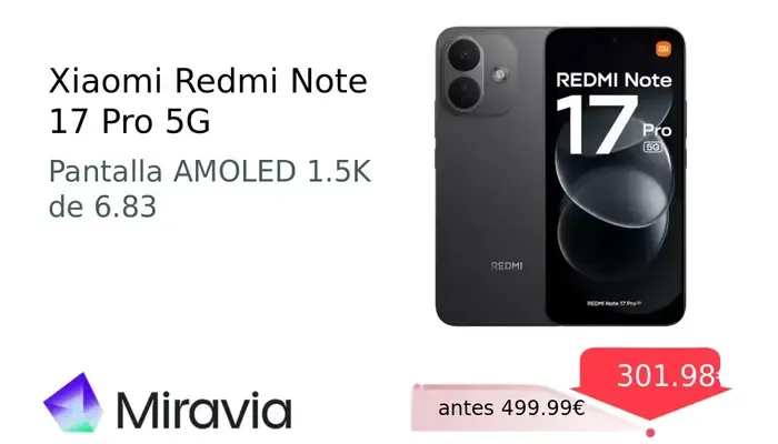 Xiaomi Redmi Note 17 Pro 5G con procesador 6s Gen 4