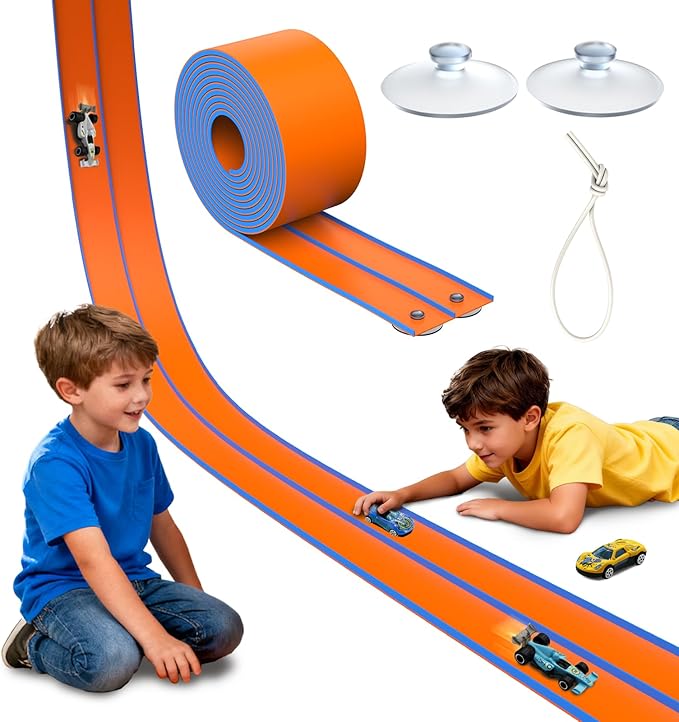 ACELIFE Pista de Coches Flexible con 6 Coches, 4.5m de Circuito Doble