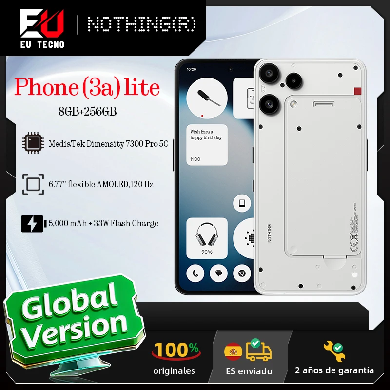 Nothing Phone 3a Lite 8GB/256GB con Pantalla AMOLED 120Hz y Cámara 50MP