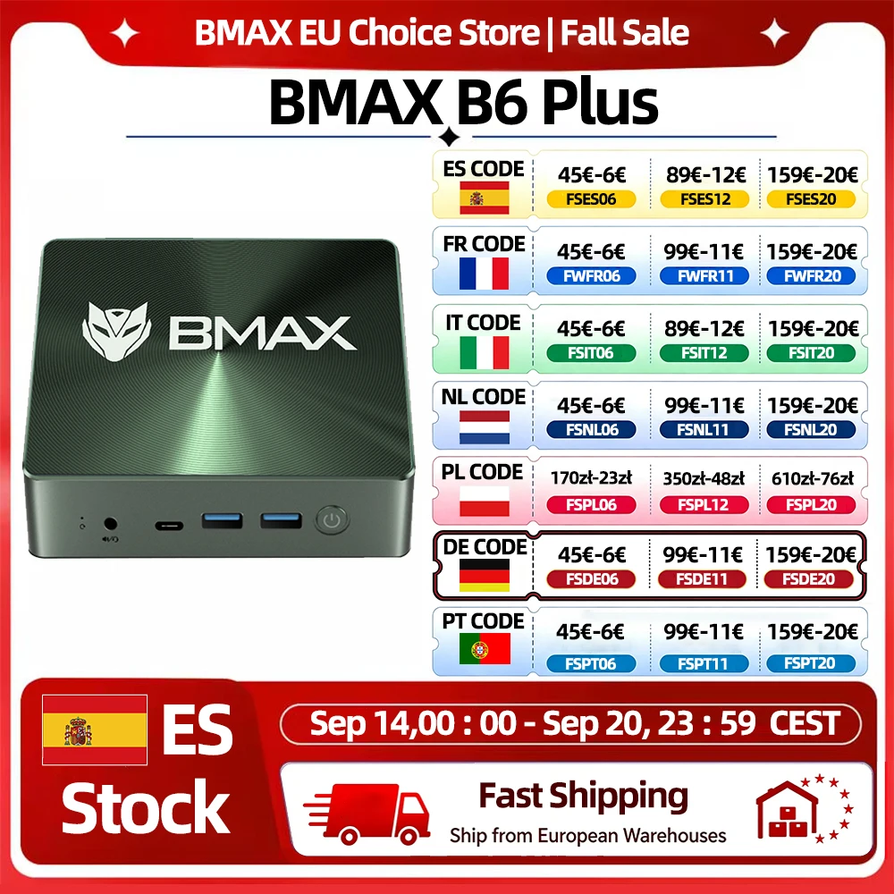 Mini PC Bmax B6 Plus 12GB/512GB con Envío Rápido desde España