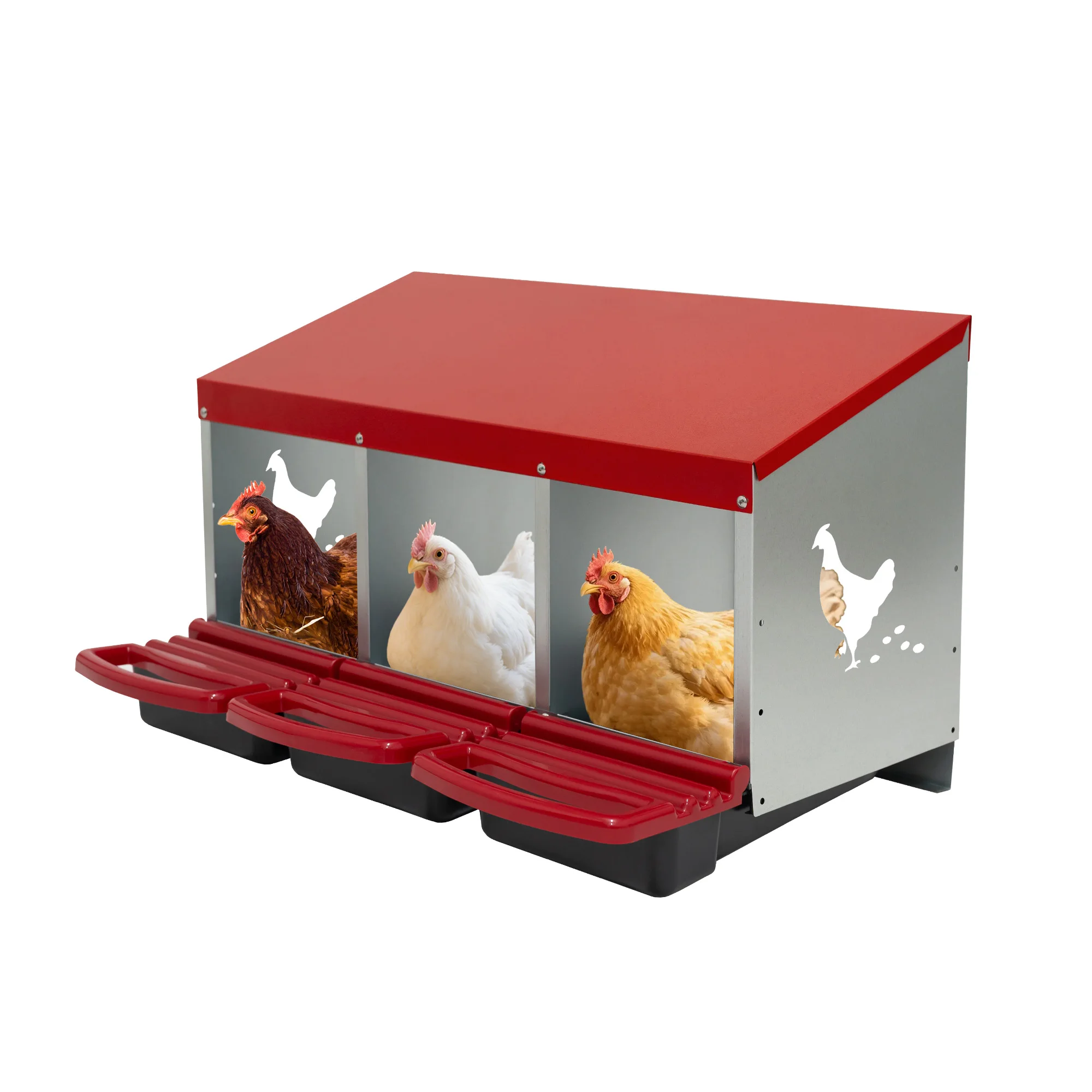Caja Nido para Pájaros con 3 Compartimentos y Diseño Rodante