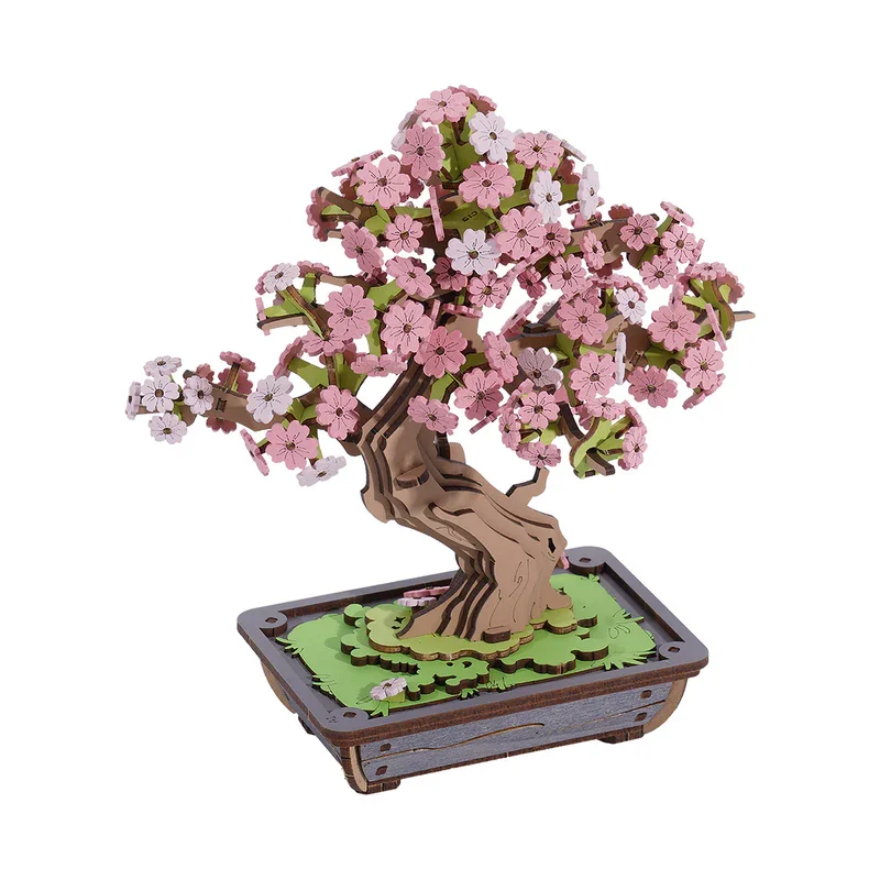 Rolife Sakura Bonsai de Madera 3D DIY - Rompecabezas y Manualidad de Flores