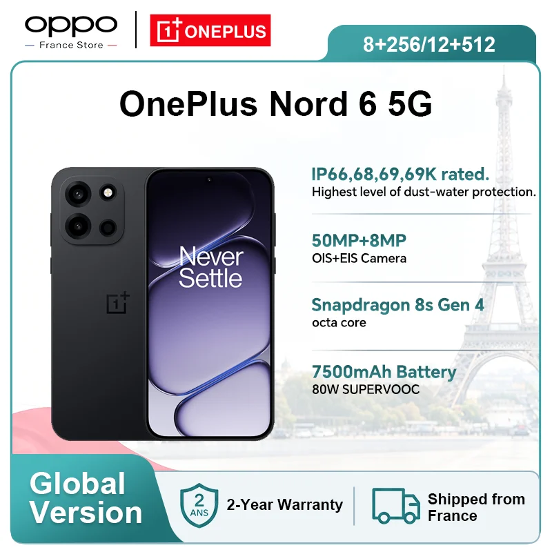 OnePlus Nord 6 8GB/256GB con Pantalla 165Hz y Batería 7500mAh