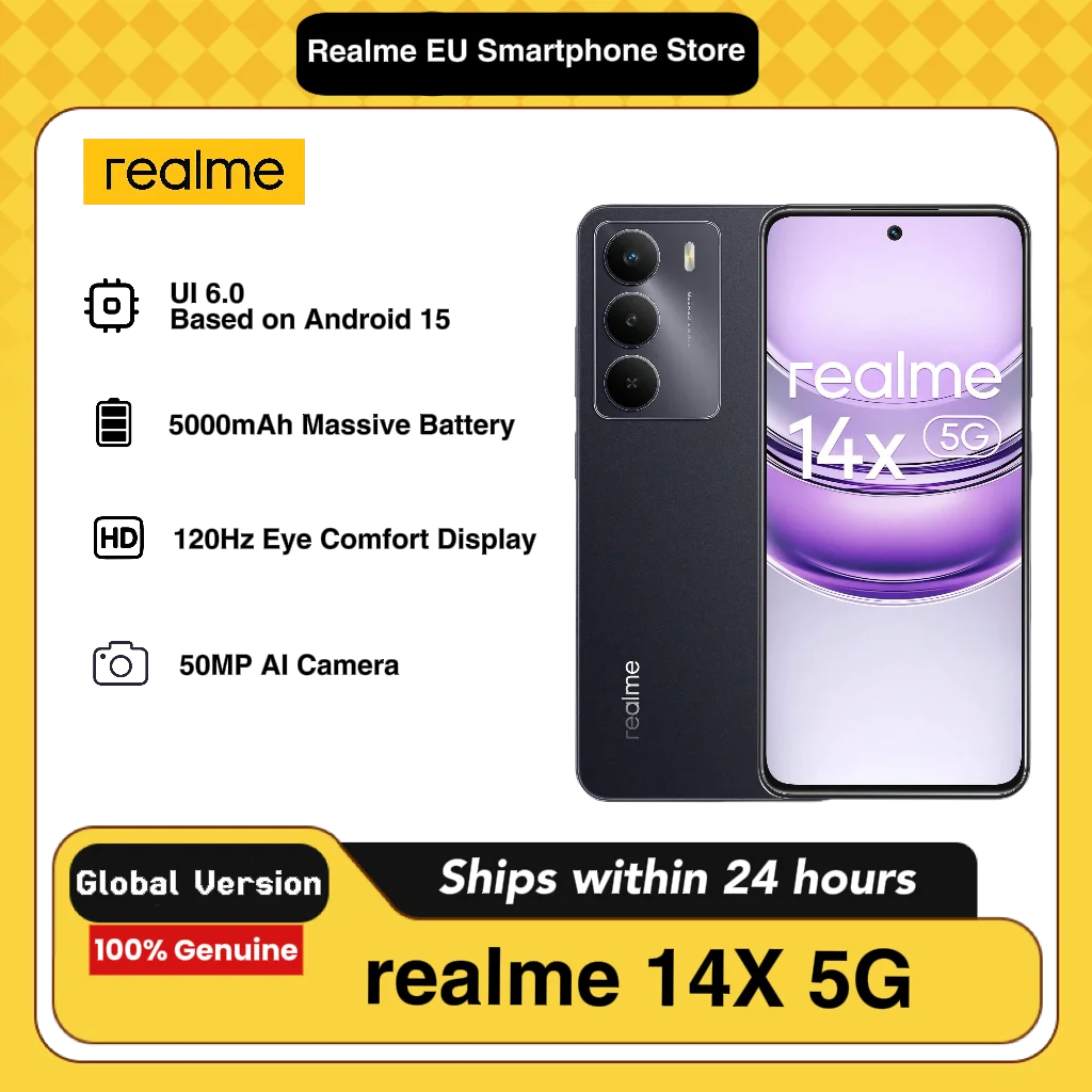 Realme 14X 5G 8GB/256GB Smartphone con Pantalla Amplia y Batería de Larga Duración