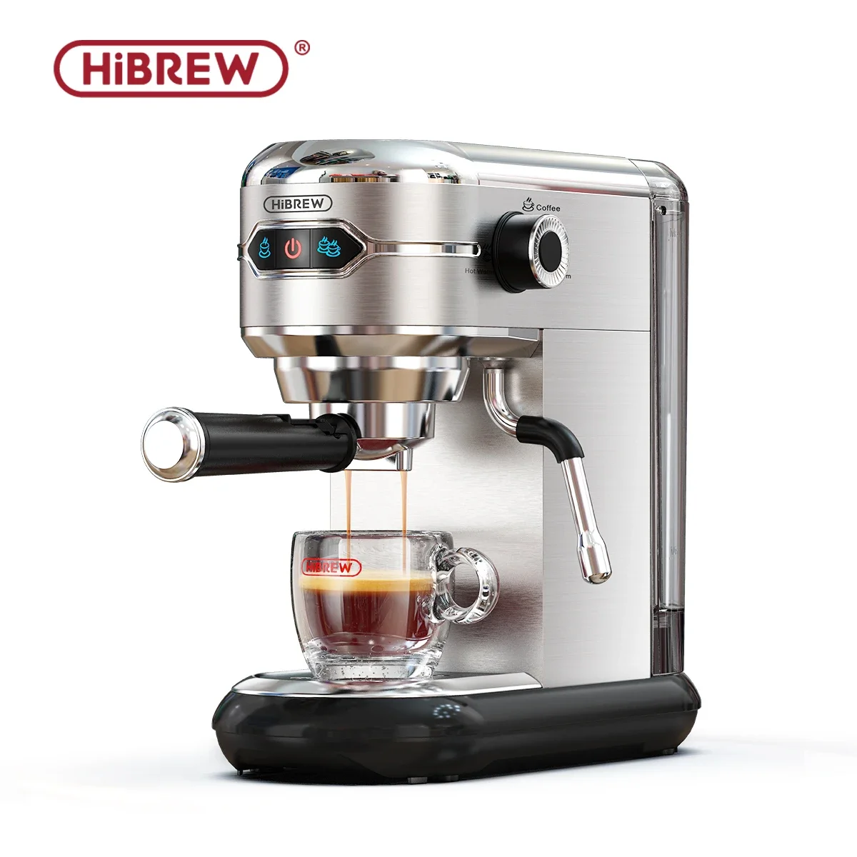 Cafetera HiBREW 20 Bar Semiautomática ESE POD y Molido Inox H11
