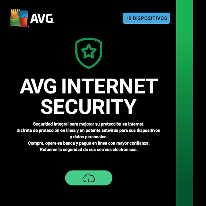 AVG Internet Security 2026 Antivirus para 10 Dispositivos (1 Año, Descarga Digital)