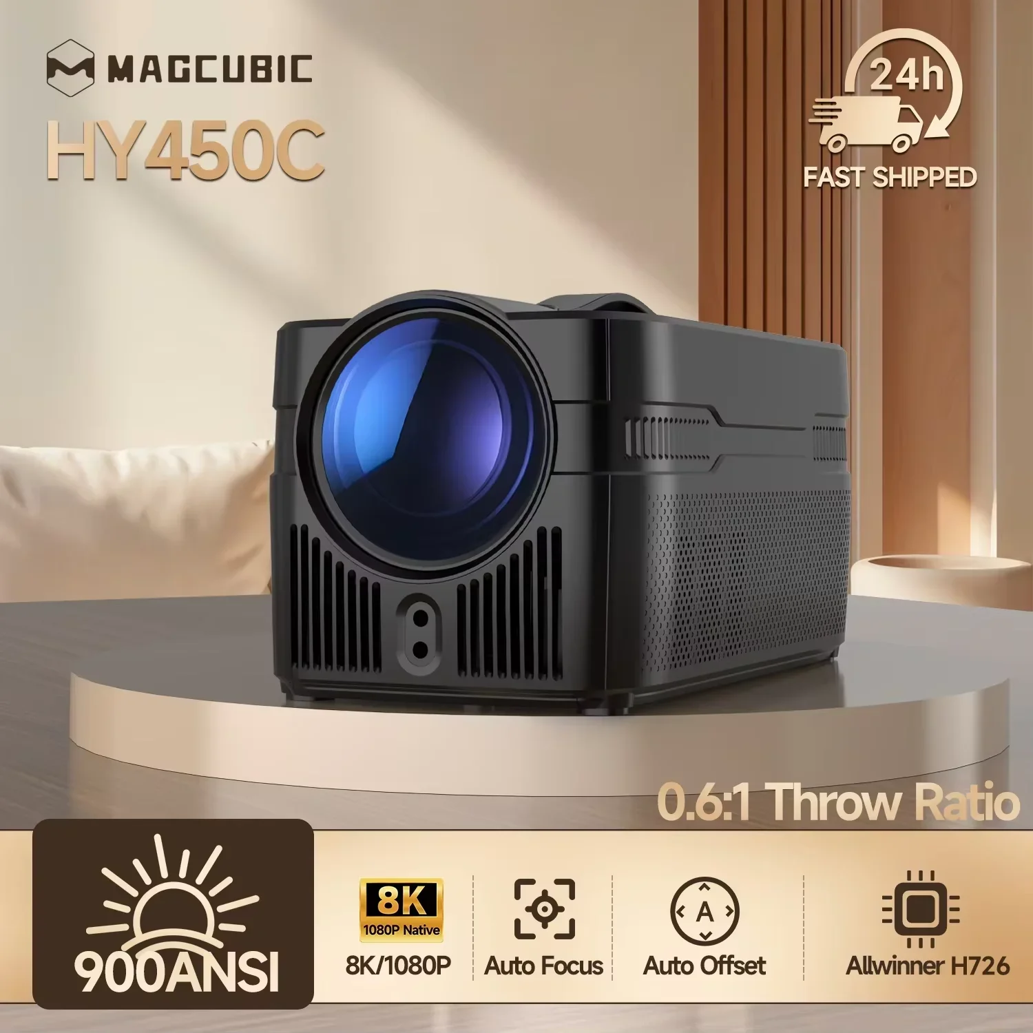 Proyector Magcubic HY450C 900ANSI 8K Nativo 1080P Ultra Corta Distancia