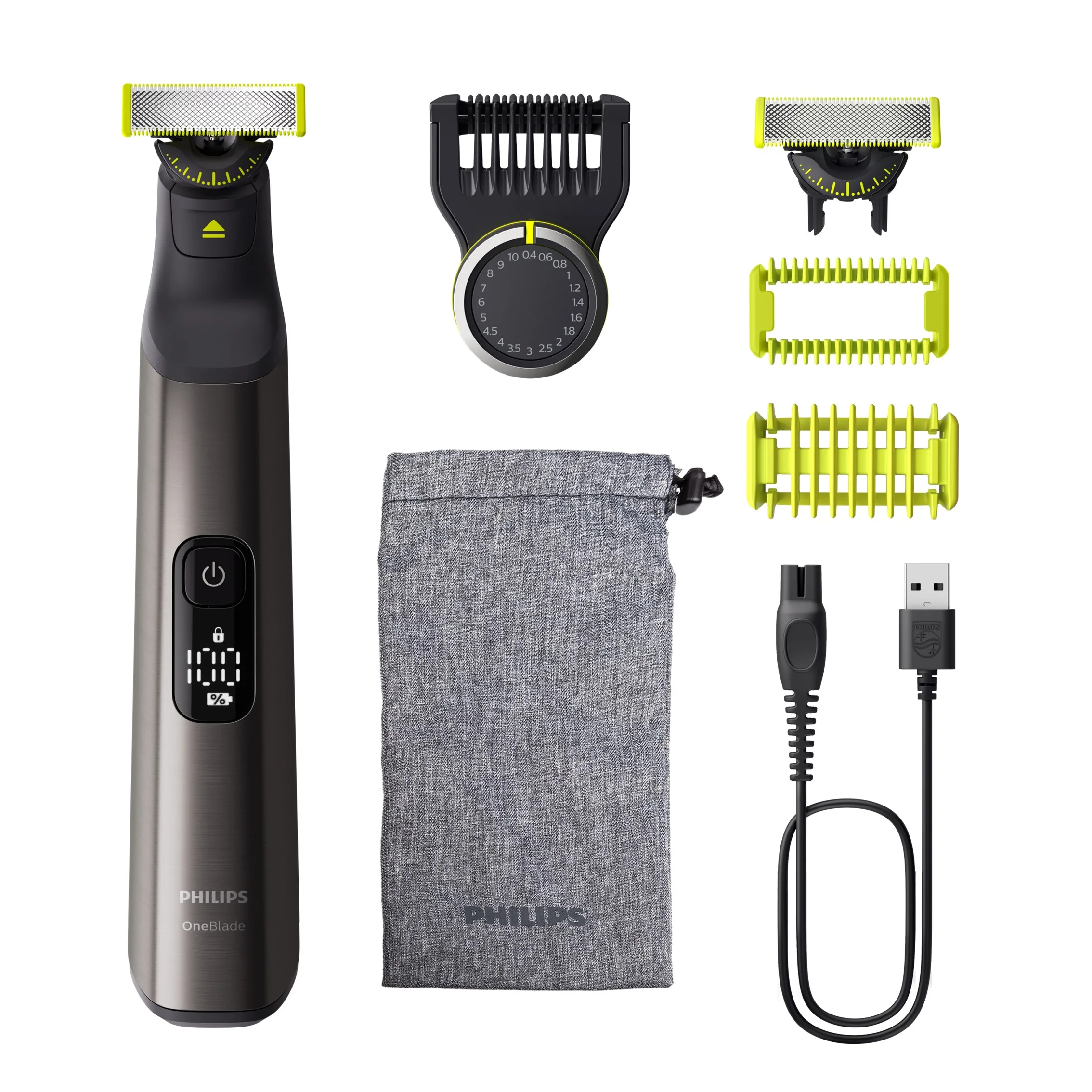 Philips OneBlade Pro Recortadora de Barba y Corporal con Cuchilla 360 y 20 Ajustes de Longitud