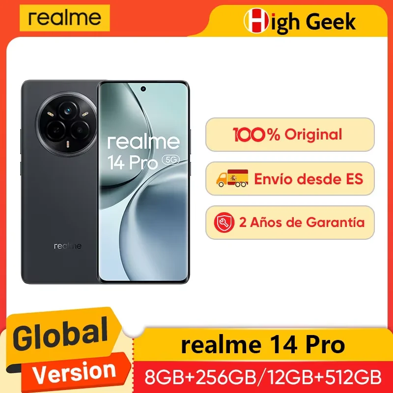 Realme 14 Pro 5G 8GB/256GB Pantalla 120Hz, Cámara 50MP y Resistencia IP69