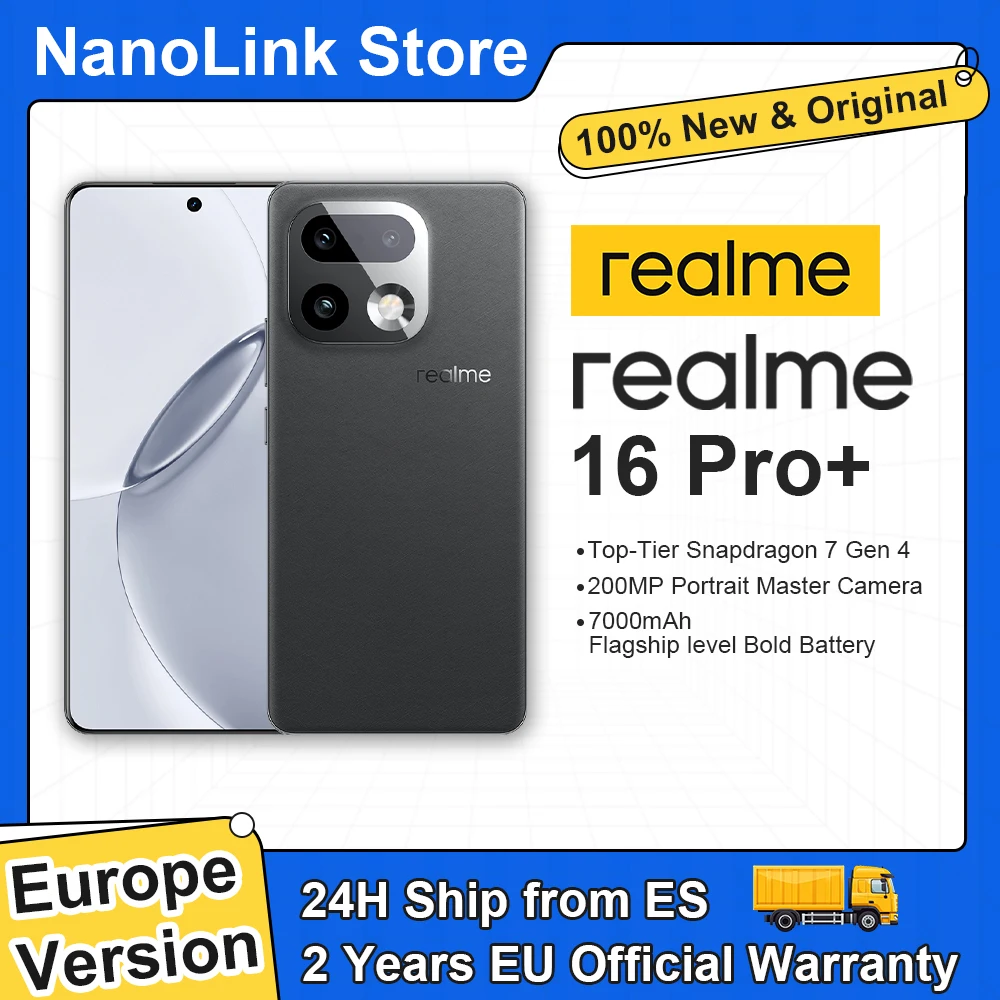 Realme 16 Pro Plus 5G Smartphone EU Snapdragon 7 Gen 4 Cámara 200MP AMOLED 144Hz