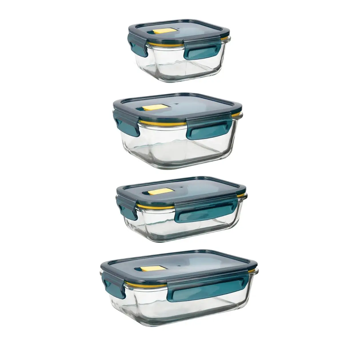 QUID ASTRAL Set 4 Herméticos de Vidrio Azul (52-104CL)
